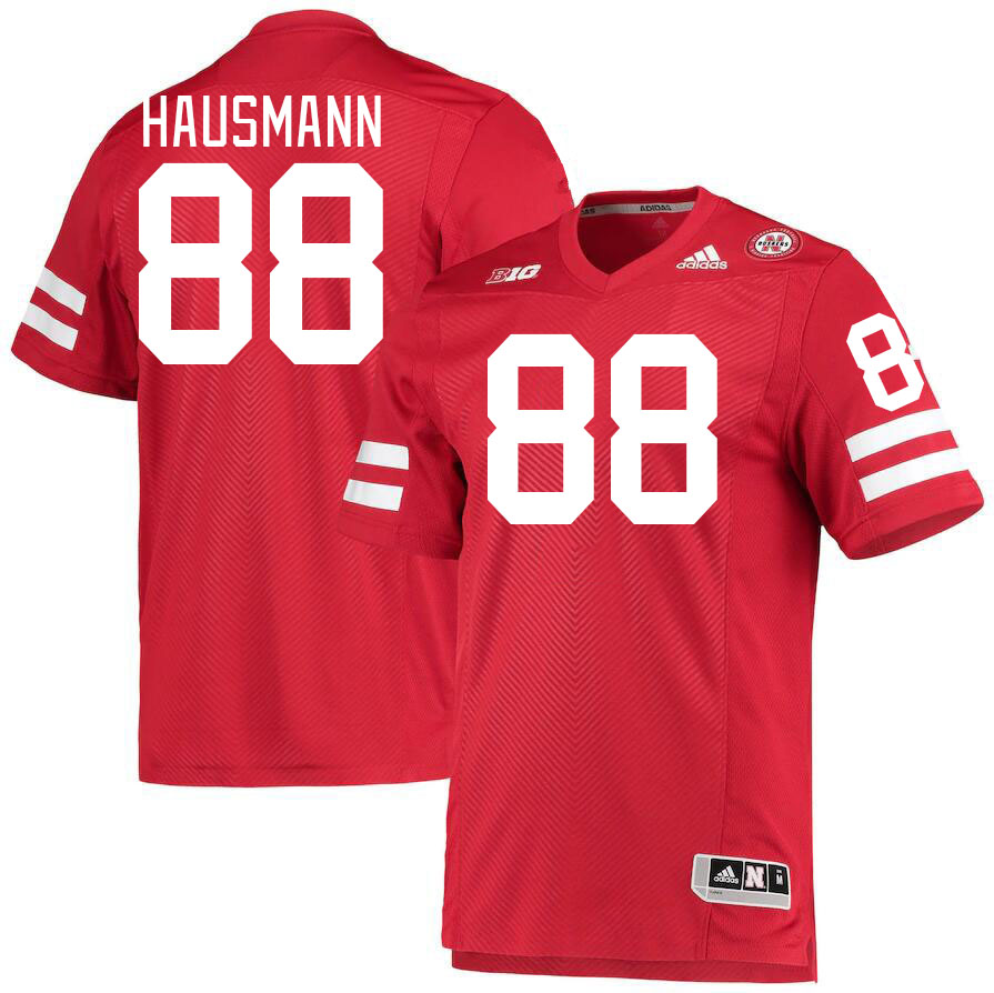Men #88 Cooper Hausmann Nebraska Cornhuskers College Football Jerseys Stitched Sale-Red